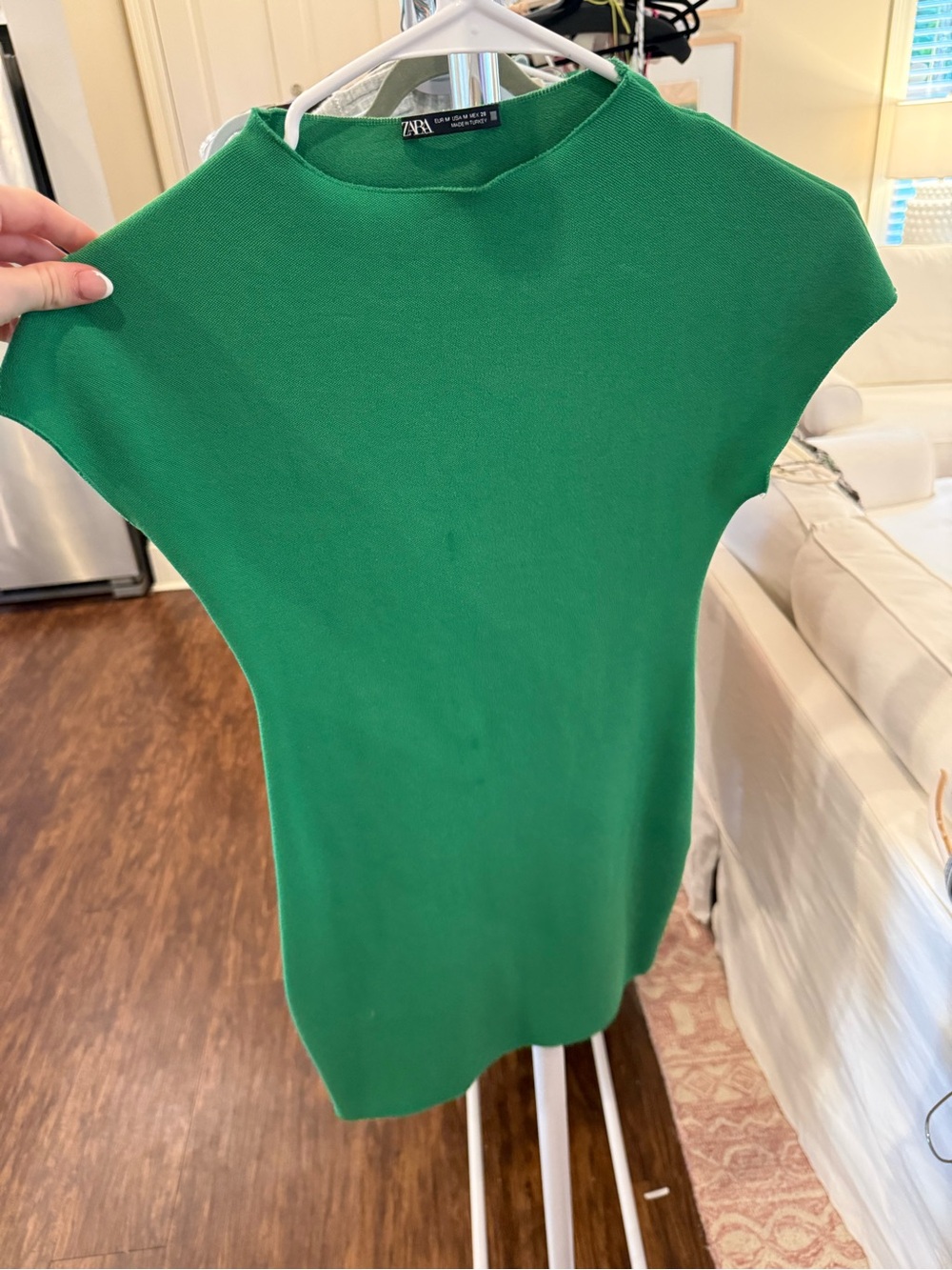 Zara Green Knit Shift Dress
